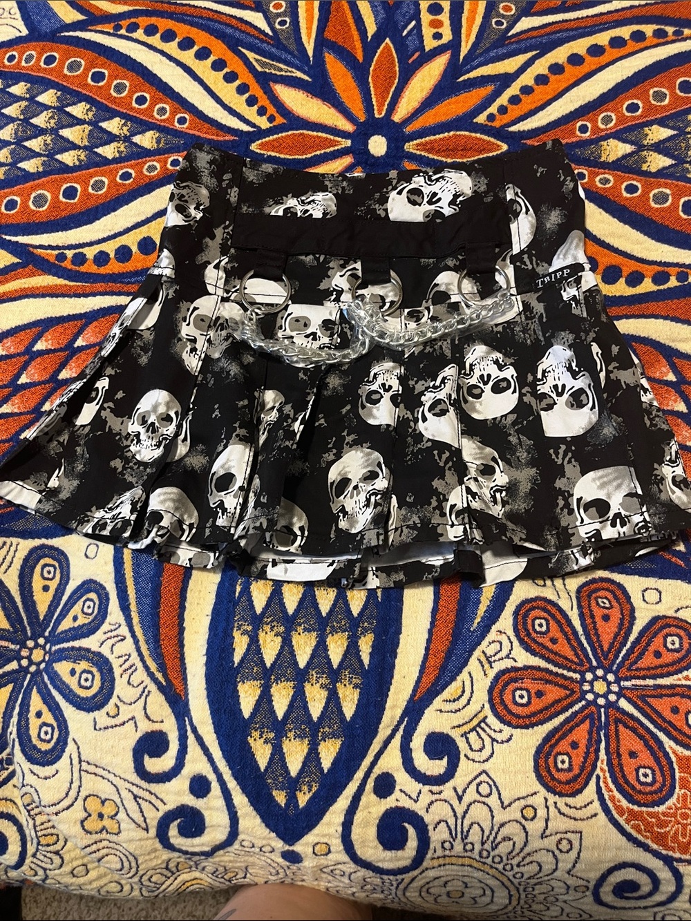 Tripp NYC Mini Skirt with Chain Trim